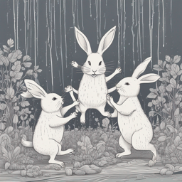 下雨天的兔子