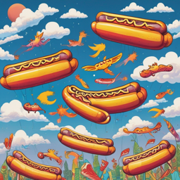 Flying Hot Dogs